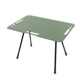 Outdoor Camping Blackened Aluminum Plate Folding Table (Option: Army green)