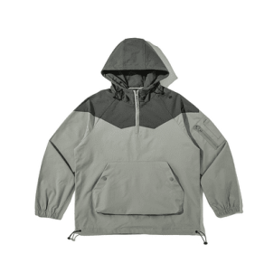 Color Matching Tooling Hooded Pullover Jacket For Men And Women (Option: Gray green-L)