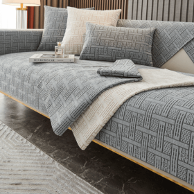 Four Seasons Universal Anti Slip Sofa Cushion (Option: Gray-70x210cm)
