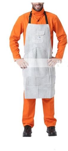Brown Leather Breast Apron Wear Resistance Cut Insulation For Electric Welding Operation