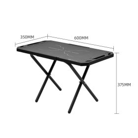 Outdoor Camping Folding Portable Small Steel Table (Color: Black)
