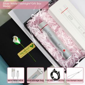 Smart Self Defense Alarm Girl (Option: Flashlight silver-USB)