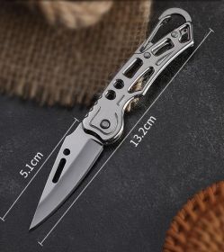 Outdoor Folding Portable Stainless Steel Self-defense Mini Key Knife (Option: Specular light)