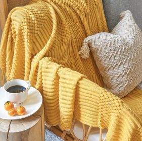 Nordic Style Bubble Lunch Break Artifact Summer Cover Blanket Sleeping Sofa (Option: Turmeric-130 Ã— 170cm)