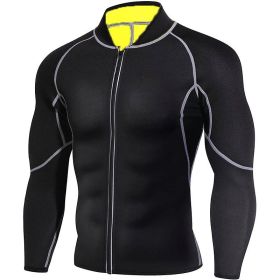 Men's Running Sports Yoga Sauna Fitness Suit (Option: Stitching Long Sleeve-3XL)