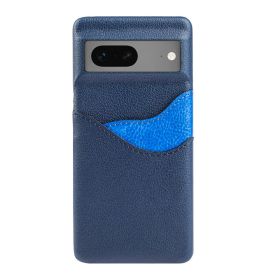 Leather Anti-aging Card-inserting Mobile Phone Protective Cover (Option: Blue-Google Pixel4XL)