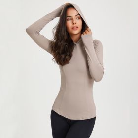 New Hooded Yoga Dress For Women (Option: Milk Coffee-XL)