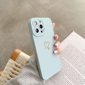 Angel Eye Love Phone Case Bronzing Solid Color Drop-resistant Protective Cover (Option: Yuanfeng Blue Eye-iPhone15promax)