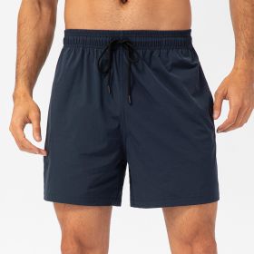 Loose Fitness Casual Running Shorts (Option: Navy Blue-XL)