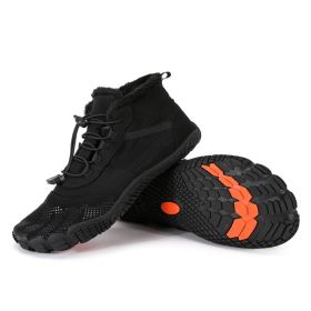 Winter Outdoors Sports Cycling Fleece-lined Thickened Non-slip Waterproof Hiking Shoes (Option: BLACK-38)